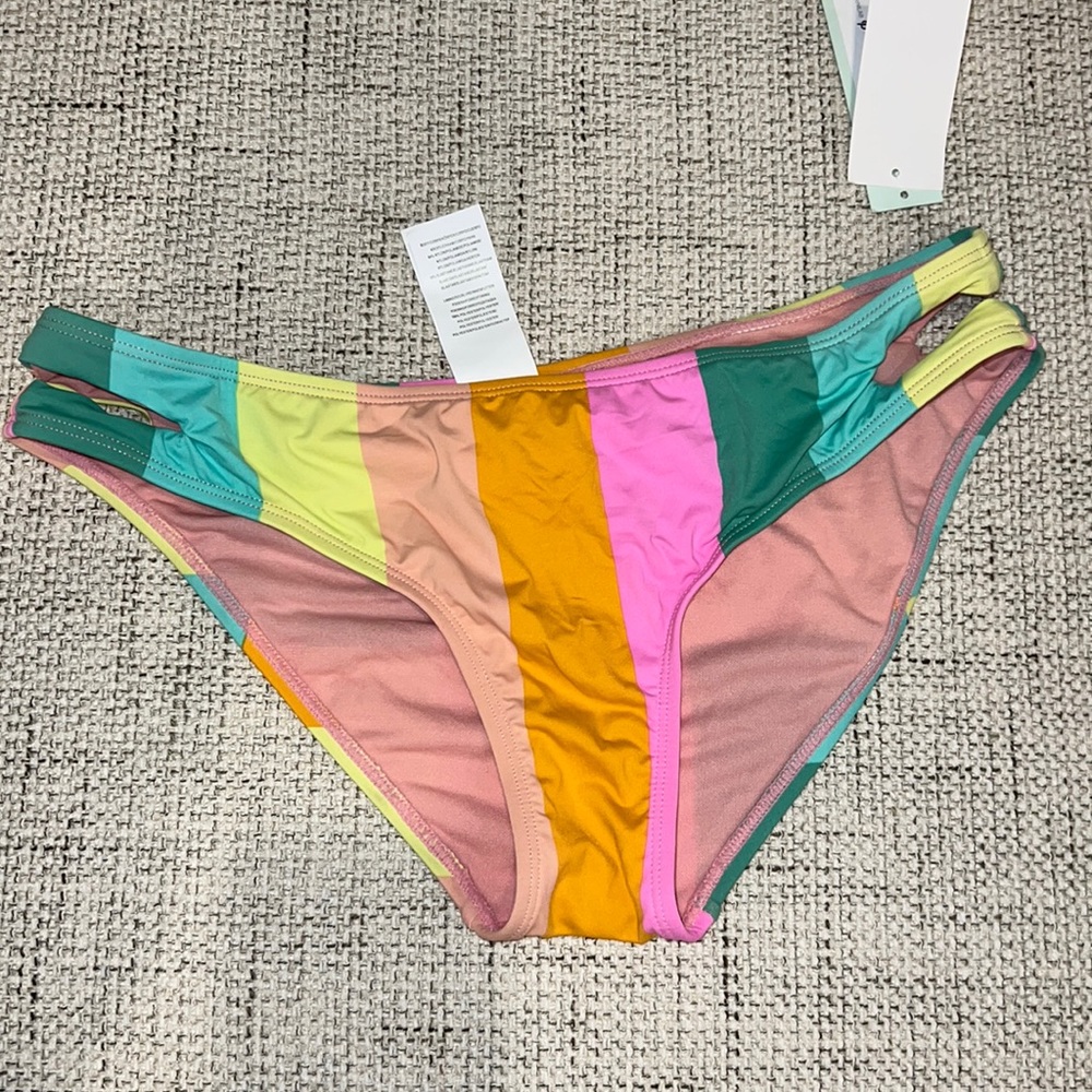 NWT Bikini Lab Color Blocked Bikini Bottoms Large